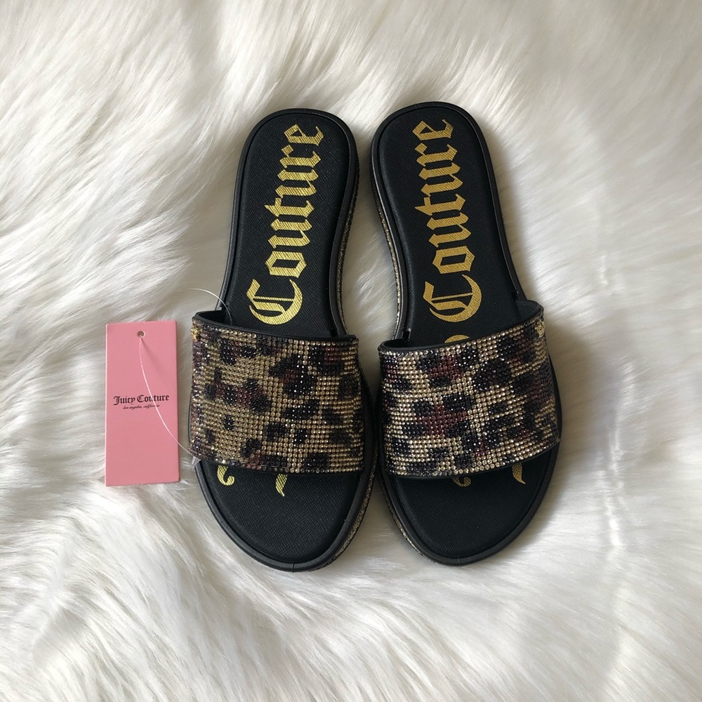 NWT Juicy Couture Leopard Yippy Slide Sandal